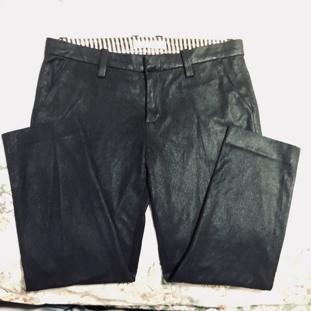 Frankie B.* BLACK * cropped * METALLIC * trousers
